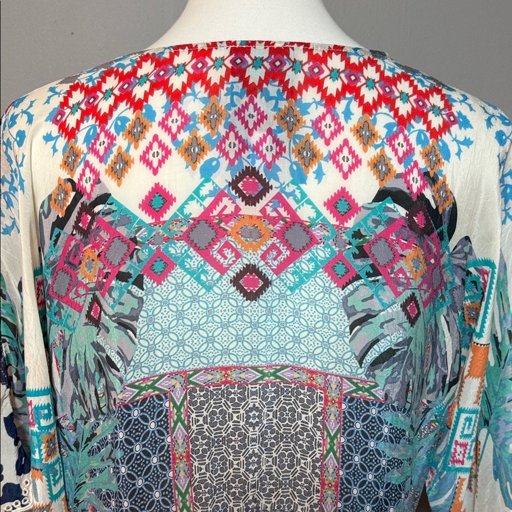 EUC Johnny Was Multicolor Floral Blouse Top - Size Large - Picture 5 of 10